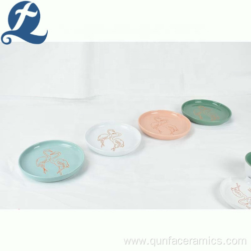 Restaurant modern dinnerware flamingo ceramic plate dinner